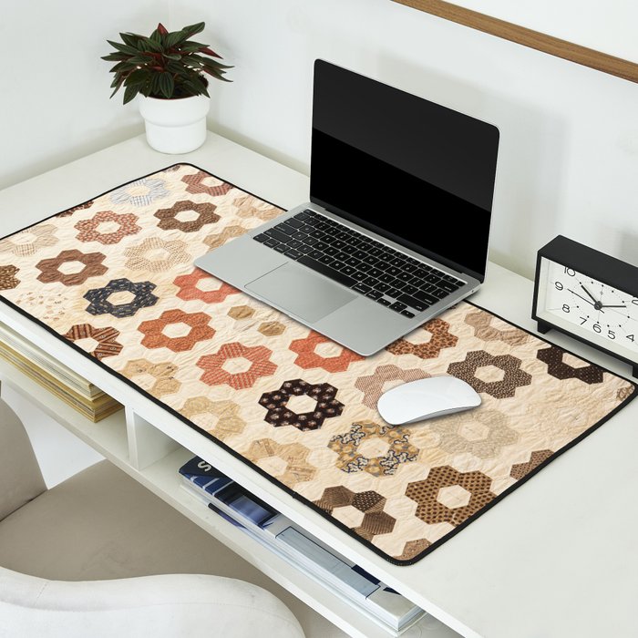 Vintage Multicolor Patchwork Quilt Desk Mat Gallery Image 2