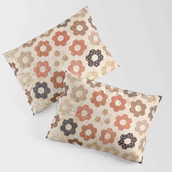 Vintage Multicolor Patchwork Quilt Pillow Sham Gallery Image 1
