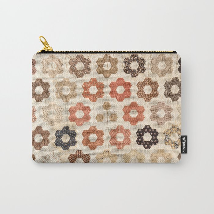 Vintage Multicolor Patchwork Quilt Carry All Pouch Gallery Image 1