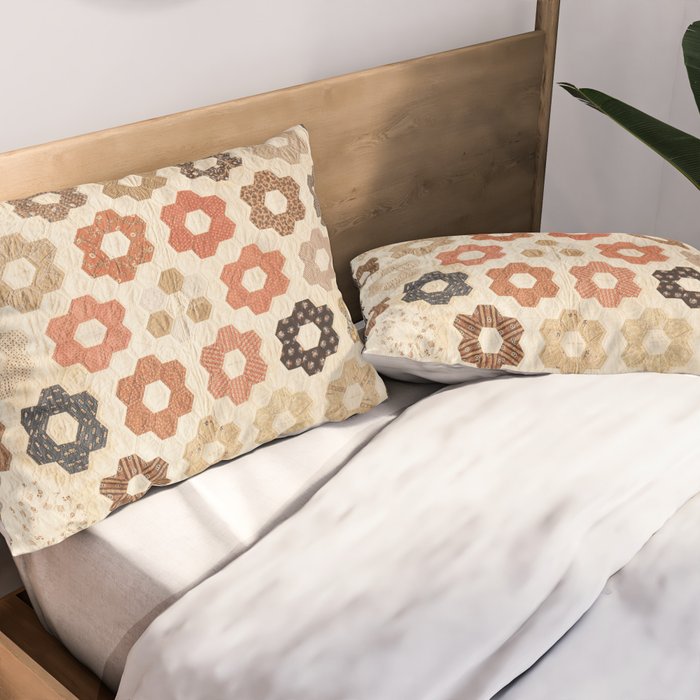 Vintage Multicolor Patchwork Quilt Pillow Sham Gallery Image 2