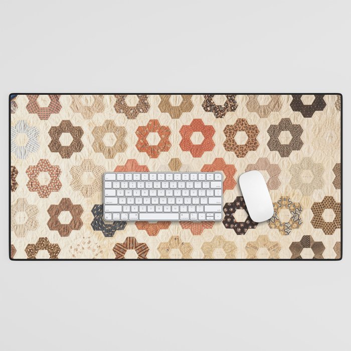 Vintage Multicolor Patchwork Quilt Desk Mat Gallery Image 1