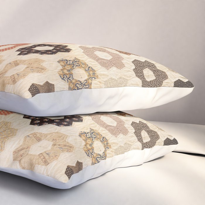 Vintage Multicolor Patchwork Quilt Pillow Sham Gallery Image 3