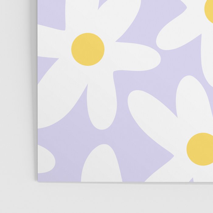 Floral Daisy Time Pattern in Lavender Pastel Purple Poster Gallery Image 3