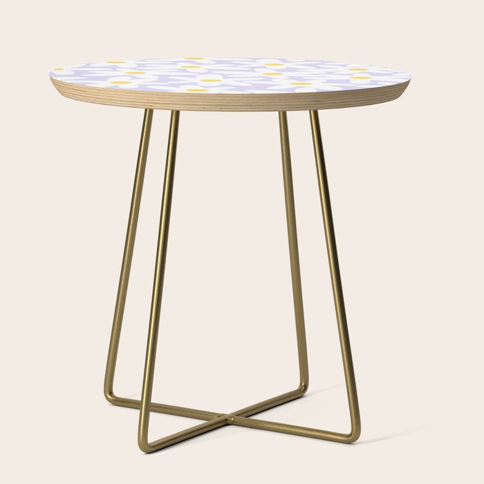 Floral Daisy Time Pattern in Lavender Pastel Purple Side Table Gallery Image 1