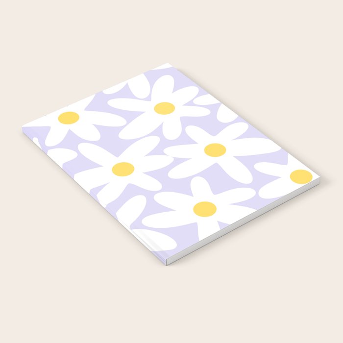 Floral Daisy Time Pattern in Lavender Pastel Purple Notebook Gallery Image 2