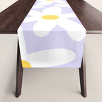 Floral Daisy Time Pattern in Lavender Pastel Purple Table Runner Gallery Image 1