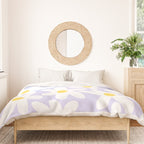 Floral Daisy Time Pattern in Lavender Pastel Purple Duvet Cover Gallery Image 3