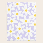 Floral Daisy Time Pattern in Lavender Pastel Purple Poster Gallery Image 4
