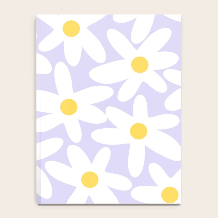 Floral Daisy Time Pattern in Lavender Pastel Purple Notebook Gallery Image 4