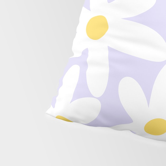 Floral Daisy Time Pattern in Lavender Pastel Purple Pillow Sham Gallery Image 4