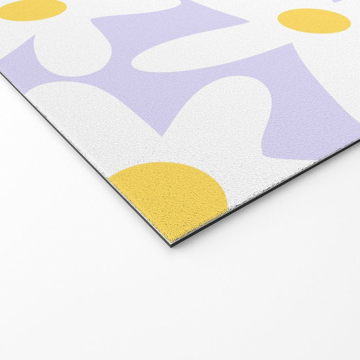 Floral Daisy Time Pattern in Lavender Pastel Purple Welcome Mat Gallery Image 2