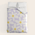 Floral Daisy Time Pattern in Lavender Pastel Purple Comforter Gallery Image 6