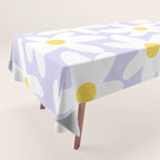 Floral Daisy Time Pattern in Lavender Pastel Purple Tablecloth Gallery Image 1