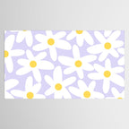 Floral Daisy Time Pattern in Lavender Pastel Purple Tablecloth Gallery Image 2