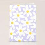 Floral Daisy Time Pattern in Lavender Pastel Purple Stationery Card Gallery Image 2