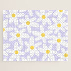 Floral Daisy Time Pattern in Lavender Pastel Purple Jigsaw Puzzle Gallery Image 1
