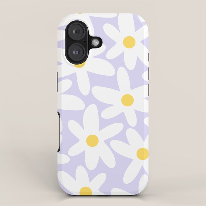 Floral Daisy Time Pattern in Lavender Pastel Purple iPhone Case Gallery Image 1