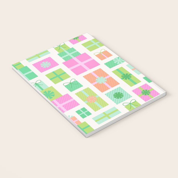 Retro Christmas Presents - Pink & Green Notebook Gallery Image 3