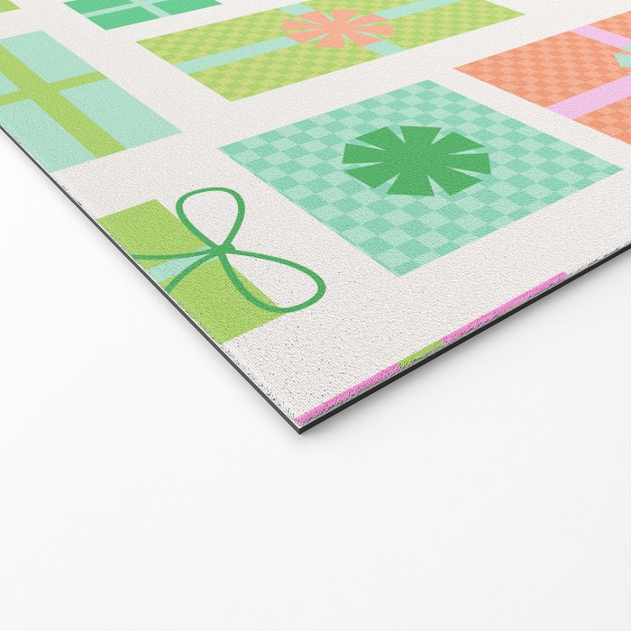 Retro Christmas Presents - Pink & Green Welcome Mat Gallery Image 2