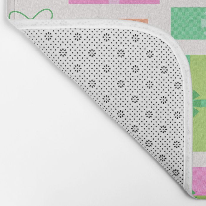 Retro Christmas Presents - Pink & Green Bath Mat Gallery Image 2