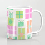Retro Christmas Presents - Pink & Green Coffee Mug Gallery Image 1