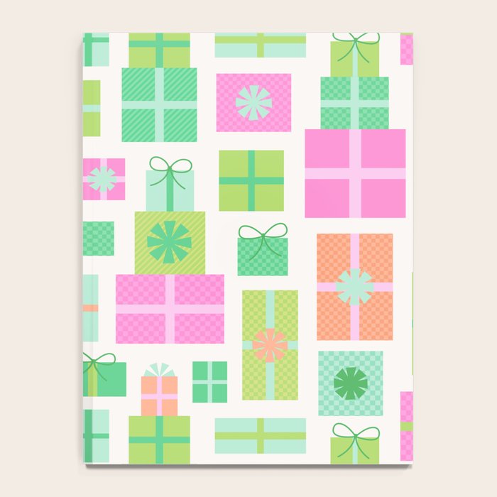 Retro Christmas Presents - Pink & Green Notebook Gallery Image 4
