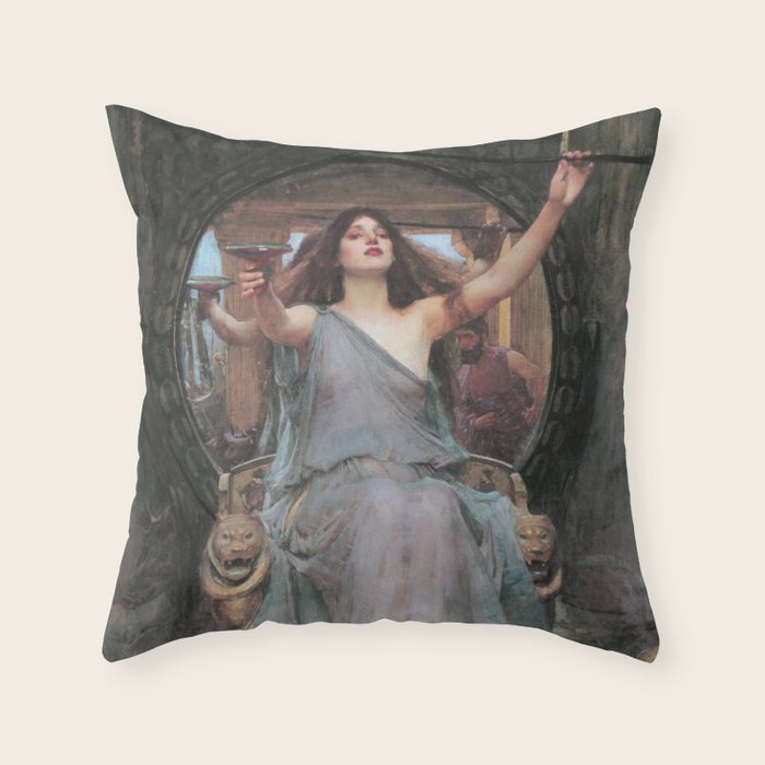 Circe Offering the Cup to Ulysses, John William Waterhouse Throw Pillow Gallery Image 6