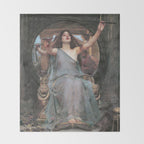 Circe Offering the Cup to Ulysses, John William Waterhouse Throw Blanket Gallery Image 2