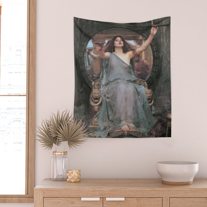Circe Offering the Cup to Ulysses, John William Waterhouse Wall Tapestry Gallery Image 2
