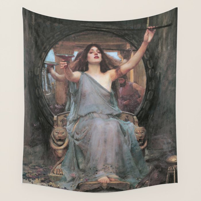 Circe Offering the Cup to Ulysses, John William Waterhouse Wall Tapestry Gallery Image 1