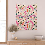 Retro Psychedelic Daisy Flower - Rainbow Color Wall Tapestry Gallery Image 2