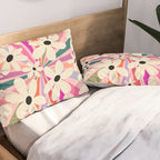 Retro Psychedelic Daisy Flower - Rainbow Color Pillow Sham Gallery Image 2