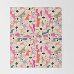 Retro Psychedelic Daisy Flower - Rainbow Color Throw Blanket Gallery Image 2