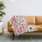 Retro Psychedelic Daisy Flower - Rainbow Color Throw Blanket Gallery Image 1