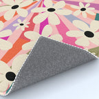 Retro Psychedelic Daisy Flower - Rainbow Color Rug Gallery Image 4