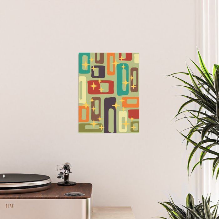 Retro Mid Century Modern Abstract Pattern 225 Poster Gallery Image 2