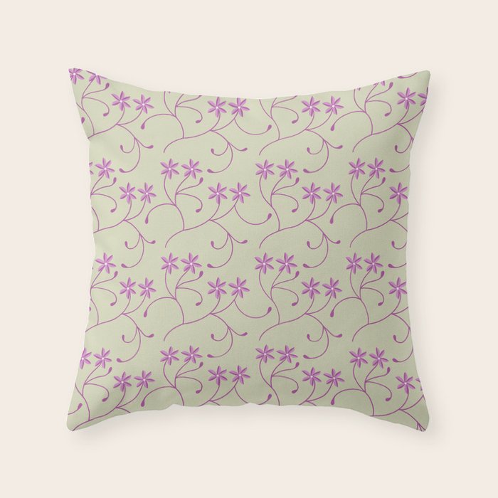 Spa Garden Vines Throw Pillow Gallery Image 1