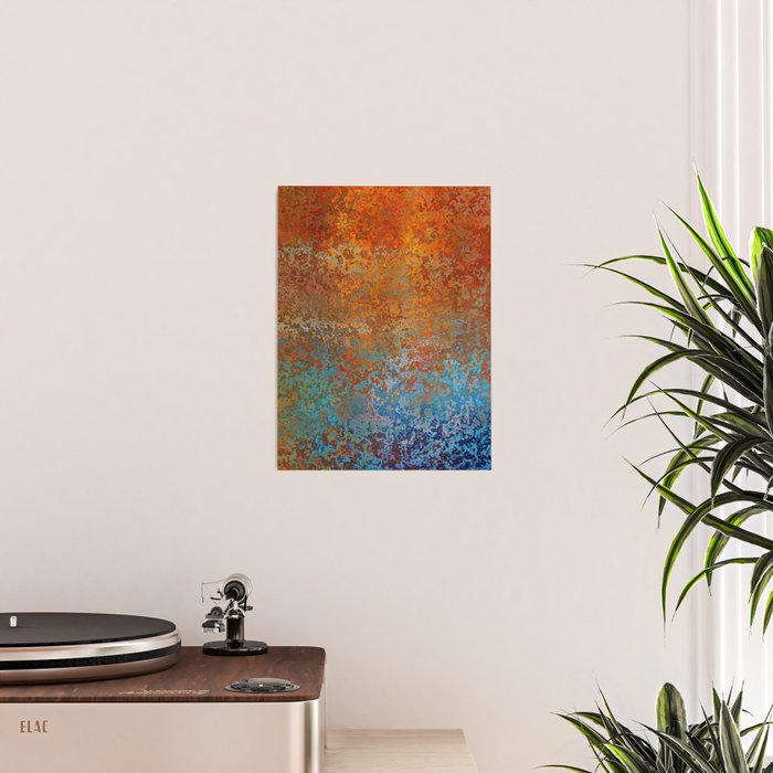Vintage Rust, Terracotta and Blue Poster Gallery Image 2