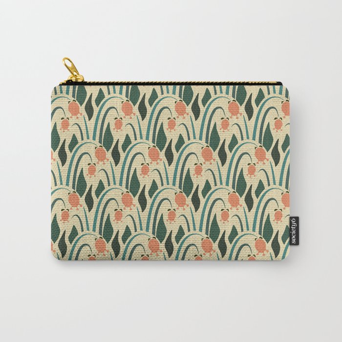 a lot of flowers for art deco green Carry All Pouch Gallery Image 1