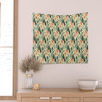 a lot of flowers for art deco green Wall Tapestry Gallery Image 2