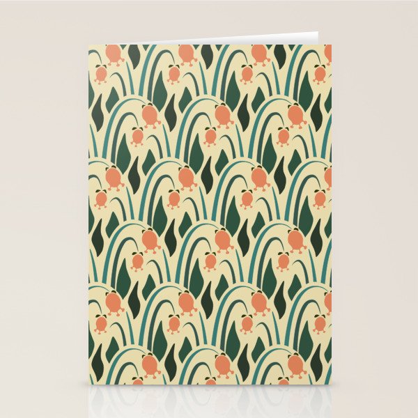 a lot of flowers for art deco green Stationery Card Gallery Image 1