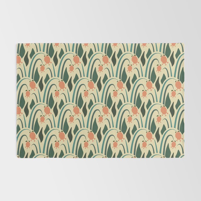 a lot of flowers for art deco green Rug Gallery Image 2