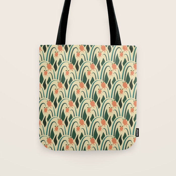 a lot of flowers for art deco green Tote Bag Gallery Image 1