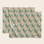 a lot of flowers for art deco green Placemat Gallery Image 1