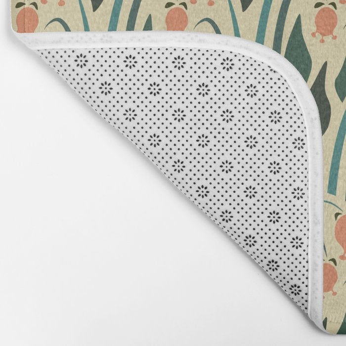 a lot of flowers for art deco green Bath Mat Gallery Image 2