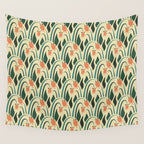 a lot of flowers for art deco green Wall Tapestry Gallery Image 4