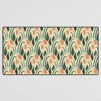 a lot of flowers for art deco green Desk Mat Gallery Image 3