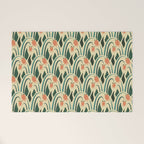a lot of flowers for art deco green Welcome Mat Gallery Image 1