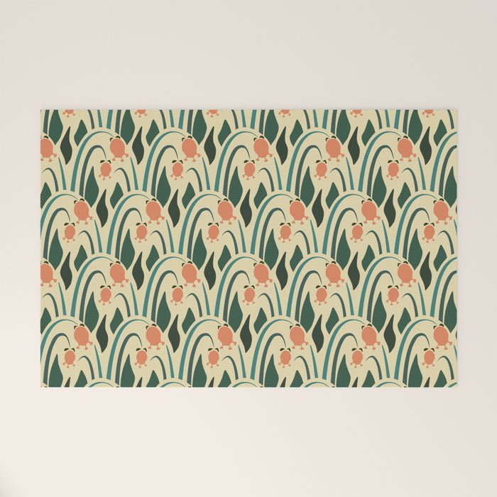 a lot of flowers for art deco green Welcome Mat Gallery Image 1