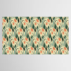 a lot of flowers for art deco green Tablecloth Gallery Image 2